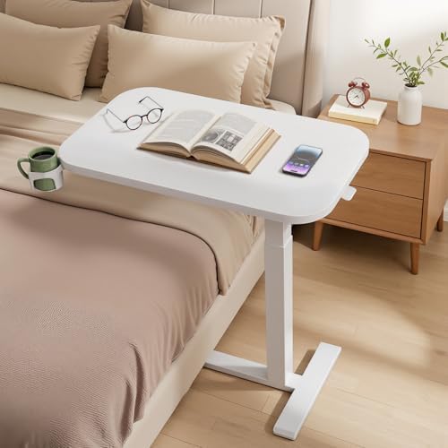 Marsail Mobile Standing Desk with Hidden Wheels, 360° Swivel Cup Holder - Image 2