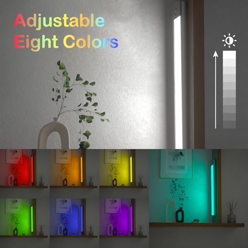 LEPOTEC RGB Under Cabinet Lighting,Motion Sensor Light Indoor with Adjustable 8 Colors and Brightness,LED RGB Lights Magnetic for Motion Sensor Light Bar with Usb Charging,Colors Home Ambient Lighting - Image 2