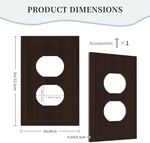 Outlet Covers Rustic Vintage Dark Brown Wood Grain Decorative 1 Gang Duplex Light Switch Cover Plate Single Electrical Receptacle Wall Plate Plug Switchplate Faceplate for Farmhouse Decor - Image 5