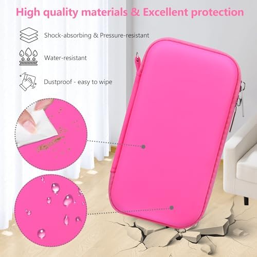 Supmay Carrying Case Compatible with WELLST·G/ for GuaiyeyeAP Handheld Game for Kids -Preloaded 220 Retro Video Games, Portable Gaming Player Storage Holder Travel Bag with Mesh Pocket, Rose red - Image 5