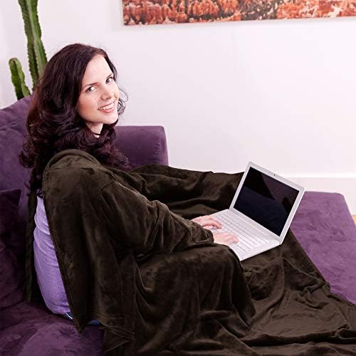Catalonia Wearable Blanket with Sleeves for Women & Men, Fleece Wrap Throw - Image 3