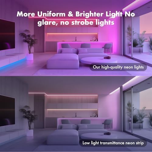 SILFU Neon Rope Lights, 50FT RGB LED Strip Lights - Image 3