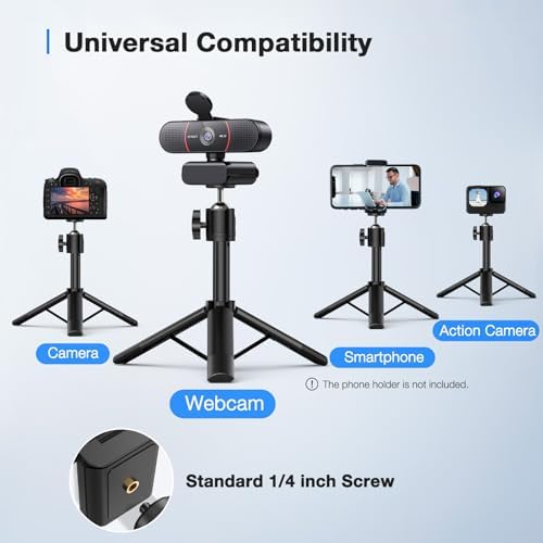 EMEET C960 4K Webcam with Tripod, 3 Adjustable Height, 360° Swivel Head - Image 3