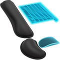 KTRIO Keyboard Wrist Rest & Small Mouse Wrist Rest, Black | Memory Foam Wrist Support, Ergonomic Design, Non-Slip Base, Office and Home Use by KTRIO
