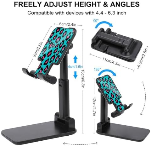 Desktop Adjustable Cheetah Mint Green Leopard Cell Phone Stand - Image 2