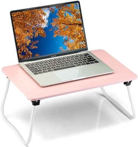 Portable Lap Desk Bed Desk Lap Table Bed Table, Laptop Stand Breakfast Serving Tray, Foldable & Lightweight Mini Table, Lap Tablet Desk for Sofa Couch Floor - - Pink by Unknown