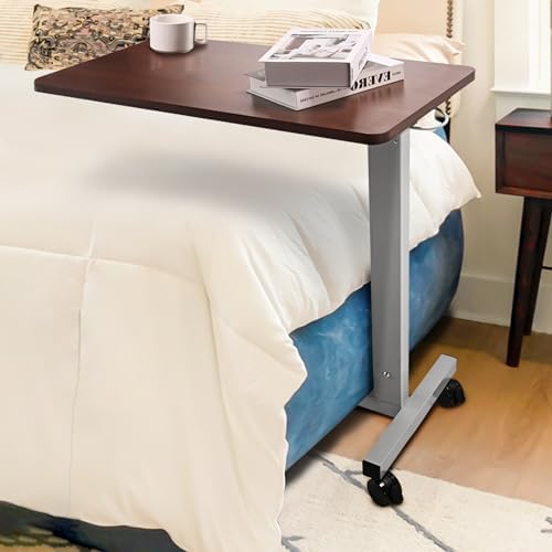 Hospital Bed Table on Wheels Over Bed Tray Adjustable Height - Image 2