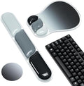 Ospelelf Mouse Pad with Wrist Rest Set Gel Ergonomic Keyboard Wrist Support Anti-Slip Rubber Bottom Office Women Desk Accessories for Computer, Laptop and Gaming, Black and Grey by OspelelfOfficeSupplies