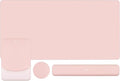 MOSISO Keyboard Mouse Pad Set, Large Gaming Mouse Pad&Keyboard Wrist Rest | Rectangular Mousepad with Wrist Rest&Coaster, Ergonomic Non-Slip&Easy Typing Pad with Curved Silicone Lining, Baby Pink by MOSISO