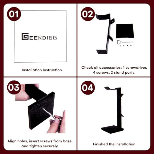 Headphone Stand Gaming Headset Holder For Desk Cable Organizer & Cellphone Stand for All Headphones Size headphone Holder Set for Gaming PC Accessories Gaming Station Transparent - Image 3