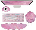 Cloud Keyboard Wrist Rest Galaxy Mouse Pad with Wrist Rest Ergonomic Space Wrist Pad Memory Foam Non-Slip Wrist Support for Computer Laptop Gaming Home Office Relief Typing Pain Pink Stars by WFCYGL