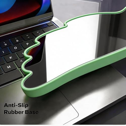 Angel Wing Wrist Rest Ergonomic Memory Foam Wrist Rest for Computer Keyboard Mouse Set with Cup Mat, Cute Gaming Keyboard Cushion Hand Support PU Leather Surface Anti-Slip Waterproof (Green) - Image 3