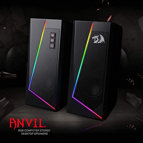 Redragon GS520 Wired 2.0 Channel Stereo Sound Desktop RGB Computer Speakers - Image 2