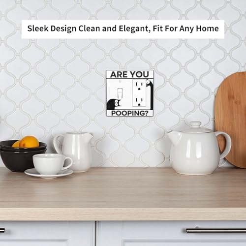 Decorative Outlet Covers Funny Bathroom Art with Are You Pooping Sign 2-Gang Combo Light Switch Cover Plate Single Toggle/Rocker Wall Plate Plug Switch Plate Covers for Country Decor - Image 7