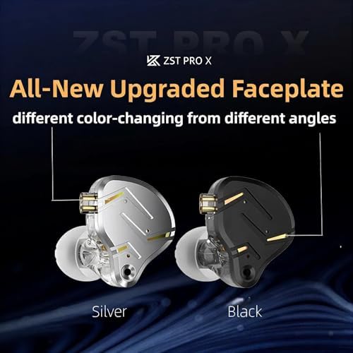 2026 Latest KZ ZST PRO X USB C Wired Headphones Type-C in Ear Monitors, 1BA 1DD Hybrid Driver Gaming Earbuds USB C Wired Earphones, Deep Bass Sound IEM for Gaming Music Video (USBC with mic, Silver) - Image 3