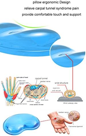 Gel Keyboard & Mouse Wrist Rest Set - Keyboard Wrist Rest Pad & Mouse Support for Office Gaming Pad Computer Laptop Ergonomic Comfortable Pain Relief- Blue Pad Set - Image 5