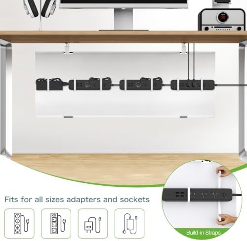 KEEGH Under Desk Cable Management Tray, 40 inch No Drill Cord Organizer - Image 3