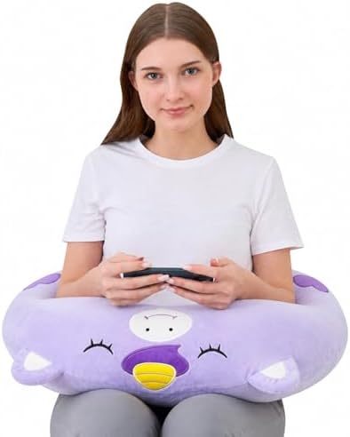Lap Pillow, Cute Purple Unicorn Crochet Pillow for Knitting, Crafting, Gaming, Reading and Phone Use on Bed, Sofa or Chair, U-Shaped Wrap Around Arm Support Cushion and Neck Pillow - Image 5