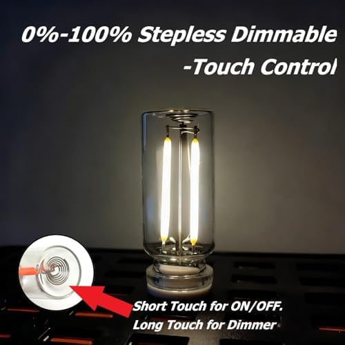 Dimmable USB Touch Control Led Lights, Glass Car Lights Interior, White Interior Car Lamp, Retro Led Night Light Ambient Lighting, USB Mood Lamp for Bedroom Hallway - Image 2
