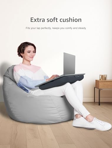 Istudyniture Lap Desk with Washable Cushion – Fits up to 17-Inch Laptops – Portable Laptop Desk & Stand – Bed desks & Tray for Writing, Reading, Working, Gaming on Bed, Couch, Floor – Large, Grey - Image 3