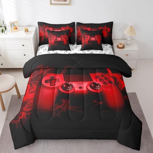 Feelyou Gamer Comforter Set with Sheets Gaming 7 Piece Bedding Set Queen Size for Kids Teens Bed in a Bag - Image 3