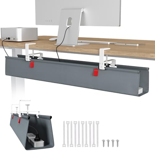 Univivi No Drill Under Desk Cable Management Tray, 36 inch Cable Management by Univivi