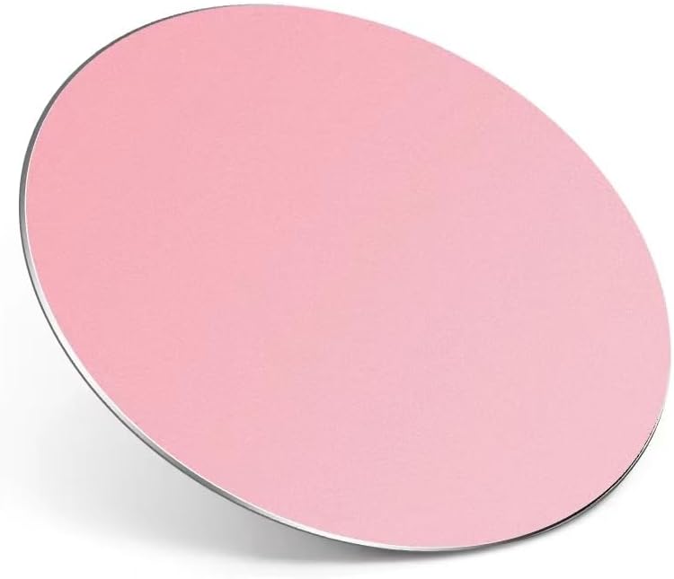 HONKID Metal Aluminum Mouse Pad, Thin Hard Mousepad 7.87 * 7.87 Round Pink - Image 2