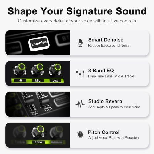 TENLAMP G10 Creator Audio Mixer Bundle with Microphone for Streaming - Image 3