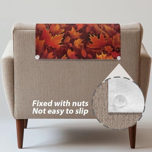 Recliner Headrest Protector 26x16 Inch - Durable Polyester Cover, Water-Resistant & Breathable with Anti-Slip Base, Easy-Install Includes Nails Thanksgiving Cute Cat Print - Image 5