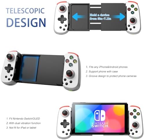 Koiiko Wireless Controller for iPhone 17/Android/PC/iPad/Tablet/Appl Arcade MFi Games/Switch, Support Streaming on PS/Xbox/PC Console, Cloud Gaming Gamepad Joystick - Turbo/Dual Motors - Image 4