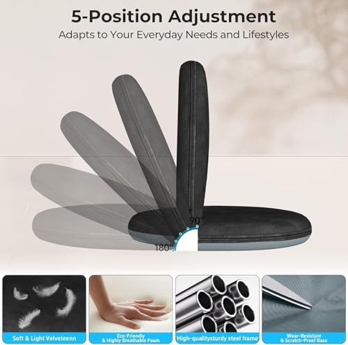2Pcs Floor Chair with Adjustable Back Support for Kids and Adults | 5-Position Folding Floor Seat with Soft Sponge & Velveteen Cover, Indoor Outdoor Use, Meditation, Gaming, Camping(Black) - Image 4
