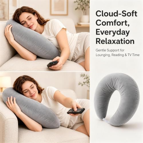 vamorry Gaming Pillow Arm Support Pillow for Bed & Sofa: Ergonomic U-Shaped Lap Pillow with Elbow Rest for Adults & Kids - Reduces Arm Pain & Fatigue During Gaming, Reading, Working & Crocheting - Image 7