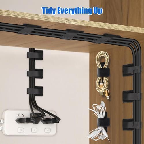 EEEKit Cord Management Under Desk: 40 Pairs Cable Straps - Wire Organizer - Image 3