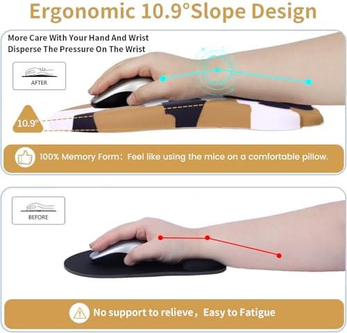 L-SPOUTTO Ergonomic Mouse Pad with Wrist Rest,Cute Mouse Pad Wrist Support - Image 5