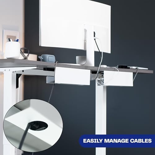 VIVO 2 Pack White 17 inch Under Desk Cable Management Tray, DESK-AC06-2CW - Image 5