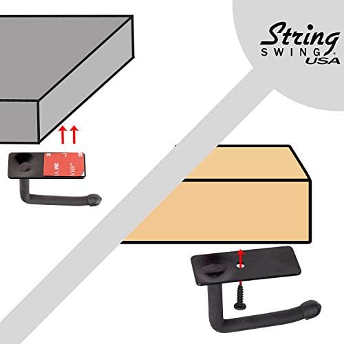 String Swing Headphone Hanger Hook Headset Holder Accessory Hook for Under Desk Or Table (Screw Or Adhesive Strip Mount, Single Unit) - Image 4