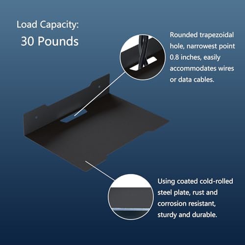 Floating Metal Wall Mount Shelf,Shelf for Projector,TV Cable Box,Router,Speaker,Sound Bar,Camera,Gaming,Decor Display (1, Medium) - Image 5