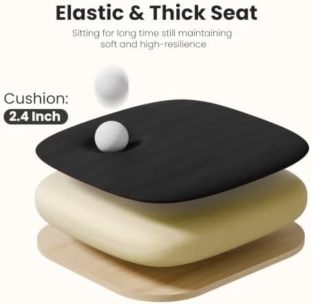 DUMOS Ergonomic Office Chair, Mid-Back Executive Desk Chair 2 Pack | Comfortable Lumbar Support, Breathable Backrest, Fixed Armrest, Height Adjustable, 360° Swivel, Computer Gaming, Black - Image 6