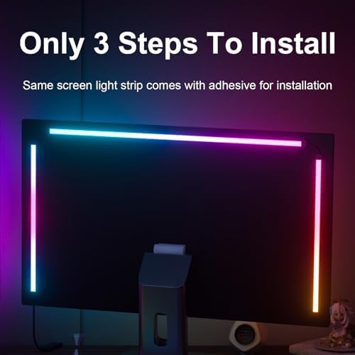 MIHEAL Gaming Monitor Light, Backlight with Screen Color sync Effect for 24inch Computer Monitor, Compatible with Windows - Image 3