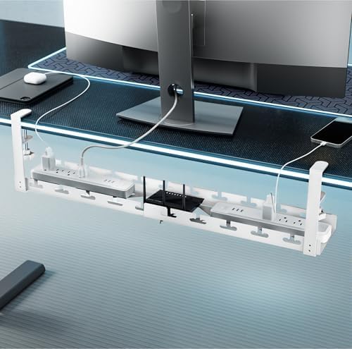 ARES WING 17"-28.7" Extendable Under Desk Cable Management Tray, No-Drill by ARESWING