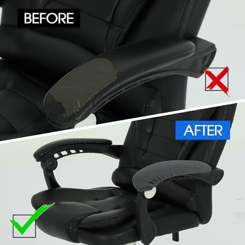 Vin Beauty Office Chair Armrest Covers, 2Pcs Office Removable Arm Rest Covering, Elastic Chair Armrest Covers, Office Seat Hand Rest Protector, Arm Covers Protectors for Office Chair(Grey) - Image 4