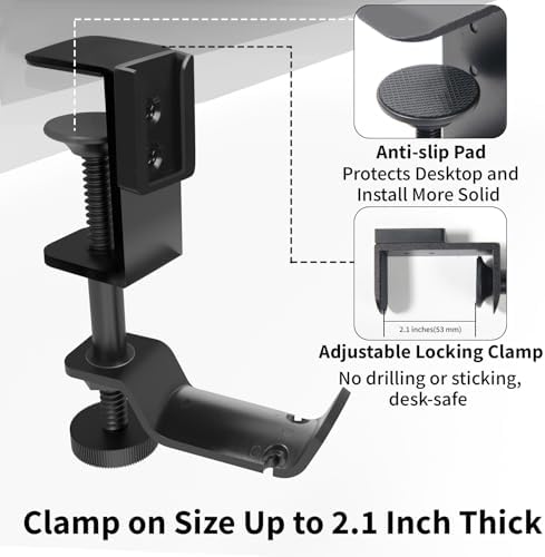 OOKUU 4-in-1 Desk Organizer- Large Desk Cup Holder Clamp with Headphone Stand, Pencil Holder and Phone Stand - Detachable, Rotating Hanger, Office & PC Gaming Accessories for Cup, Phone and Pen - Image 5
