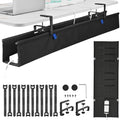 48" Under Desk Cable Management Tray- Clamp/Screw Mount Desk Cable Organizer Cable Tray Hiders for Office&Home by ELEVEXA