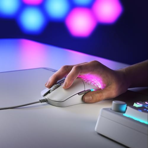 GLORIOUS Model O Eternal Ultralight RGB Gaming Mouse - Wired - 55g Lightweight - Customizable RGB Lighting - 6 Programmable Buttons - Symmetrical Design - 12K DPI Optical Sensor - PC/Mac - White - Image 2