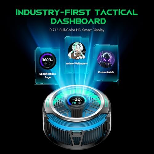 Black Shark Magnetic Phone Cooler 6 Pro – Smart Display, Magnetic Ring Plate, Addressable RGB LEDs, App-Controlled Cooling Fan for iPhone MagSafe, Android & iPad – Gaming, Streaming & Photography - Image 2