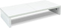 TEAMIX 20 inch White Monitor Stand Riser, Wood Desktop Computer Stand | Fits Laptop, Printer, TV, PC Tower, Full Keyboard Storage Underneath, Ergonomic, Desk Organizer for Home Office Gaming Vanity by TEAMIX