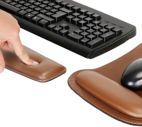 RICHEN Keyboard Wrist Rest Pad and Mouse Wrist Rest Support Mouse Pad Set,Sturdy & Comfortable & Lightweight for Easy Typing & Pain Relief-Ergonomic Support (Brown) - Image 4