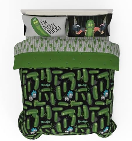 Rick & Morty Bedding 7 Piece Super Soft Cozy Reversible Comforter and Sheet Set with Sham, Full, (Officially Licensed Product) By Franco by Franco