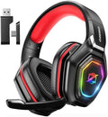 Ozeino 2.4GHz Gaming Headset Wireless with Flip Mic for Ps5, Ps4, PC, Gaming Headphones with USB-A & USB-C Transmitter, 40Hr Battery Gamer Headset for Laptop, Mobile, Mac by Ozeino