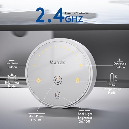 Quntis White Monitor Light Bar with Backlight, Desk Light with Remote - Image 3